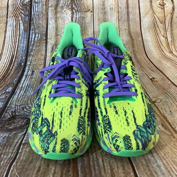 NWOT ASICS Noosa Tri Neon Green and Purple Athletic Shoes 9.5 - Picture 2 of 4